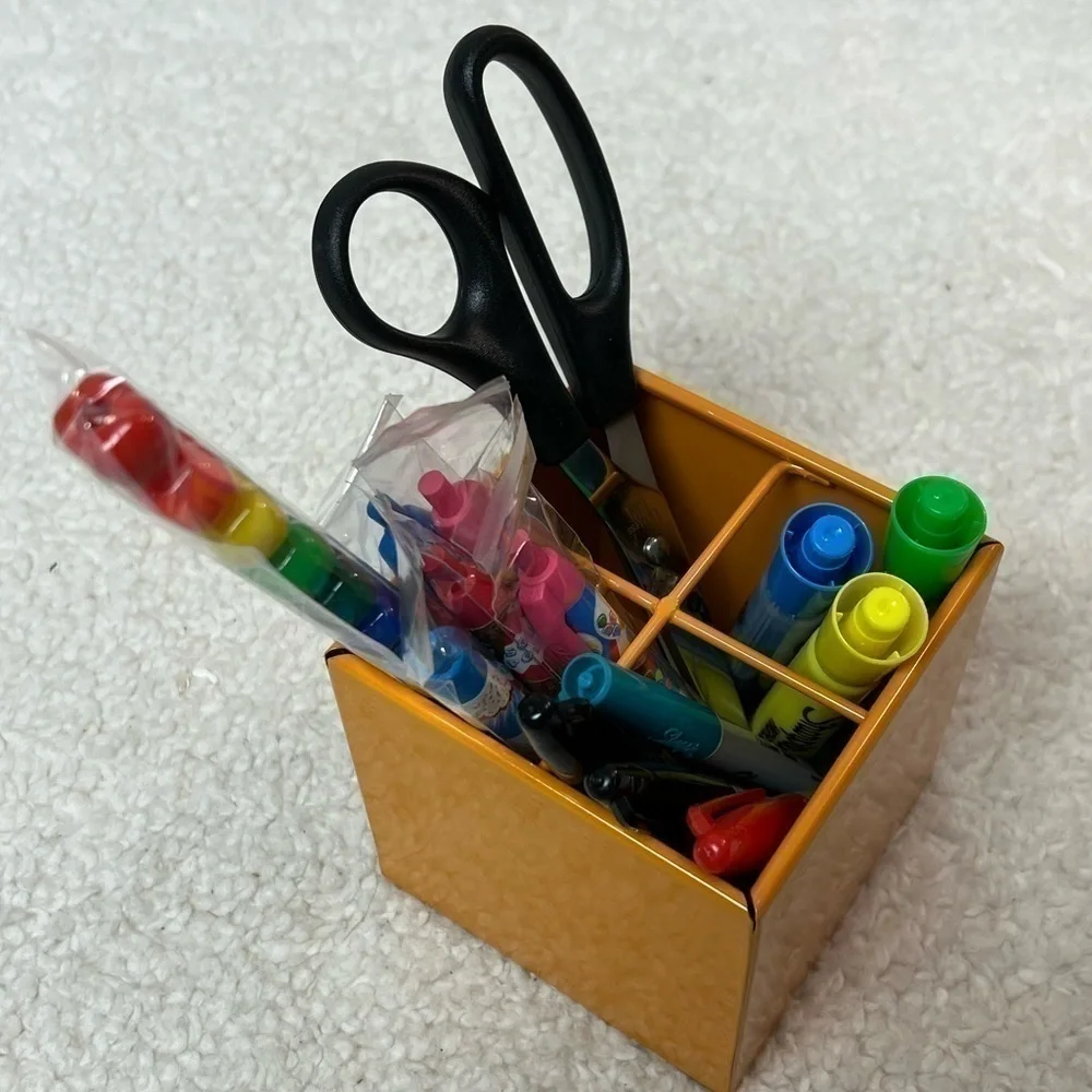 Design Ideas Chroma Metal Divided Pencil Pen Cup